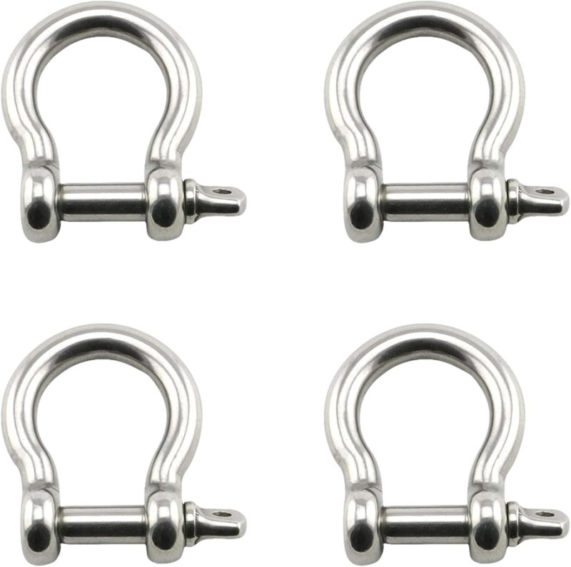 ALLZSMOOTHLY Bow Shackle 1/4 '', 5/16'',3/8'',high-Strength Carbon Steel Bow Shackle, Screw Pin Anchor Shackle,Suitable for Camping and Hiking - Image 1